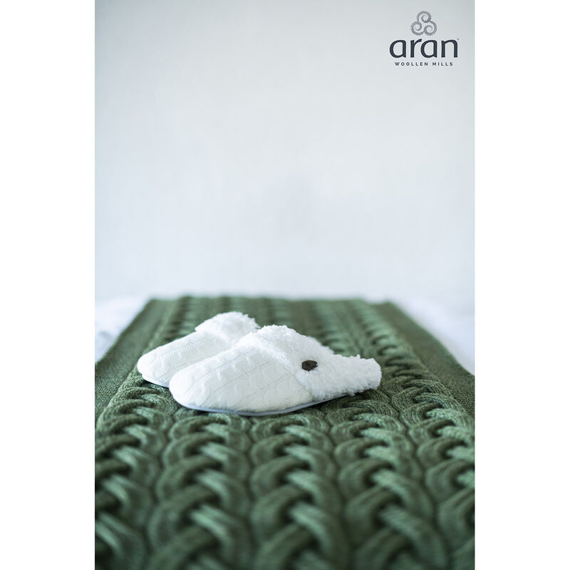 Aran Knitted Slip On Slippers